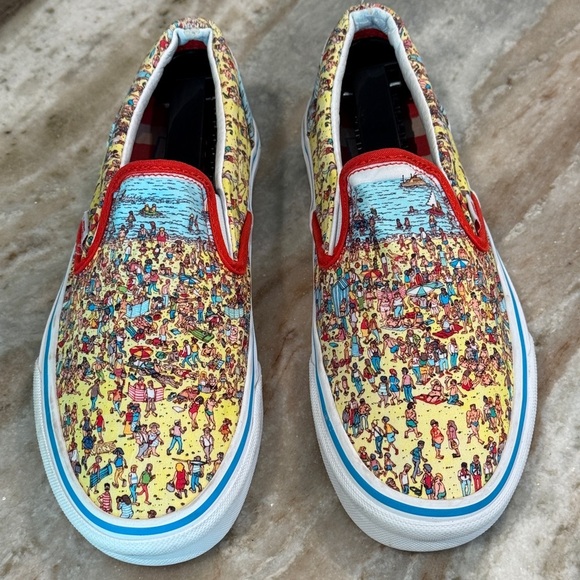 Unisex VANS Where’s Waldo? Slip on Sneakers- Size Women’s 7 - Picture 2 of 11
